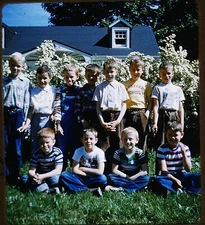 2nd Grade Class Old Greenwitch School - 1954 Stereo realist slide #232