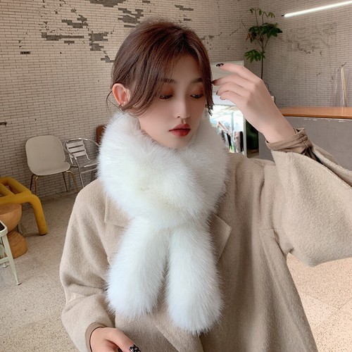 Femme Peluche Moelleux Faux Col Fourrure Drapé Châle Écharpe Hiver Thermique et - Picture 5 of 17