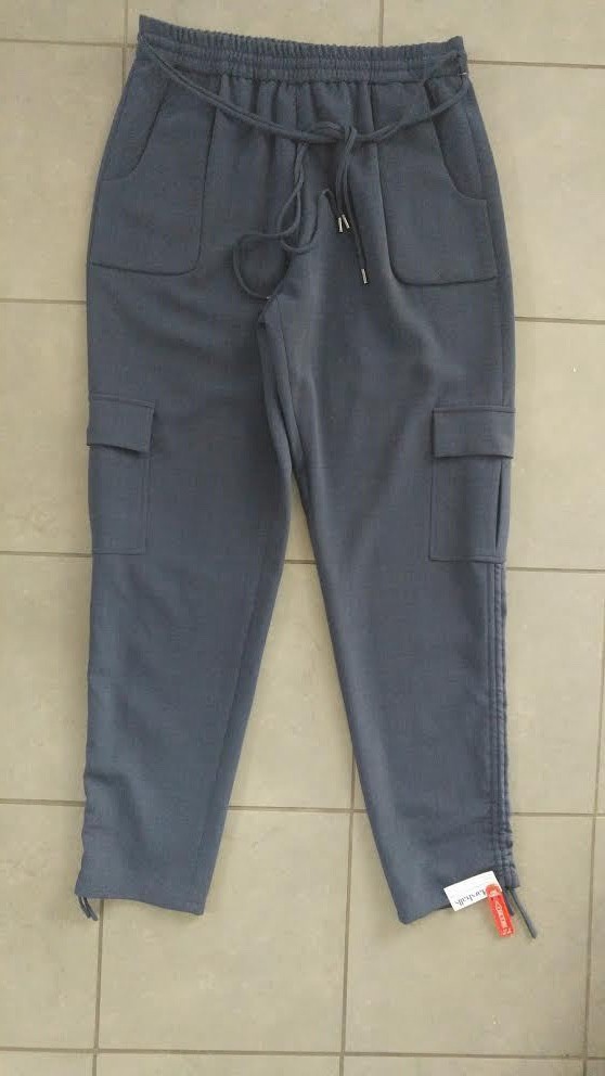 Elie Tahari Zuma side drawstrings Pants Trousers bluee Medium NWT Elie Tahari Zuma side drawstrings Pants Trousers bluee Medium NWT