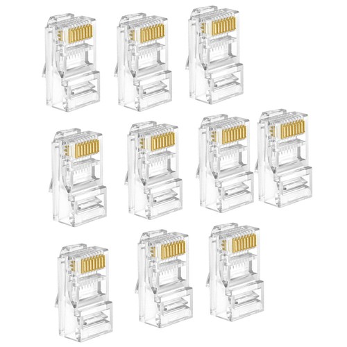 100 PCS Crimp Connectors Goldverteidiger Kristallkopf Cat6-Kabelanschlüsse - Bild 8 von 11