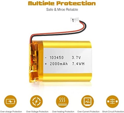 Batteria agli ioni di litio 3.7V 2000mAh 103450 con circuito di protezione - Imagen 5 de 6