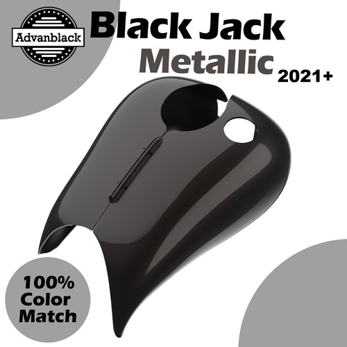Black Jack Metallic Stretched Tank Cover For 21+ Harley Advanblack Touring - Picture 1 of 7