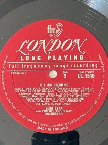 VERA LYNN -If I Am Dreaming ~LONDON 1510 {dg orig} w/Roland Shaw Orchestra NICE - Picture 4 of 5