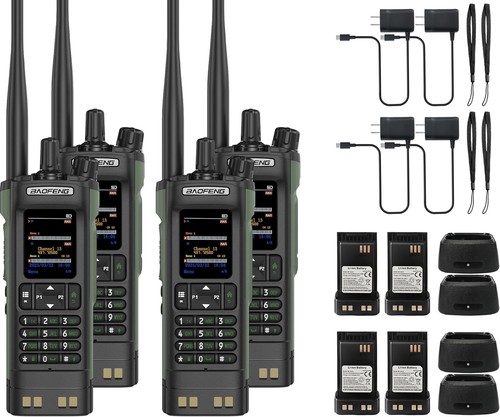 6X Baofeng DM-32 DMR Walkie Talkie 10W Digital Simulation GPS Air Band FM Radio - Bild 8 von 9