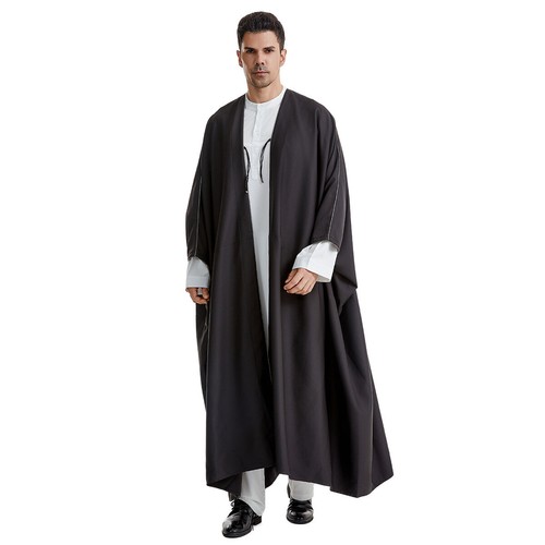 Men Thobe Jubbah Islamic Jubba Dishdash Muslim Abaya Kaftan Daffah Saudi Kimono - Picture 106 of 165