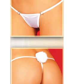 Faux Fur RABBIT TAIL back detachable G-STRING THONG PANTY -SEXY EXOTIC LINGERIE