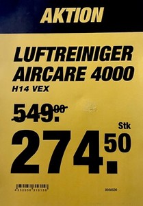 SunTec Luftreiniger AirCare 4000 Virusex H14 Multifilter Aerosole HEPA