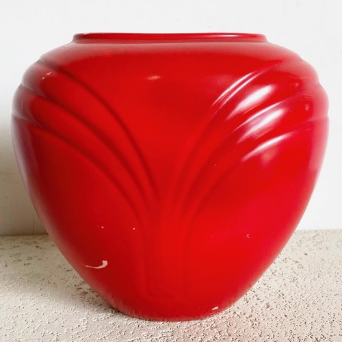 Vaso in ceramica rossa postmoderno di Haeger - Foto 7 di 9