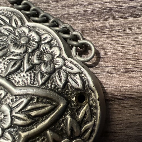 Vintage Decorative Turkish Wedding Mirror Floral Heavy Oval Hanging Silver 6.5” - Picture 8 of 10