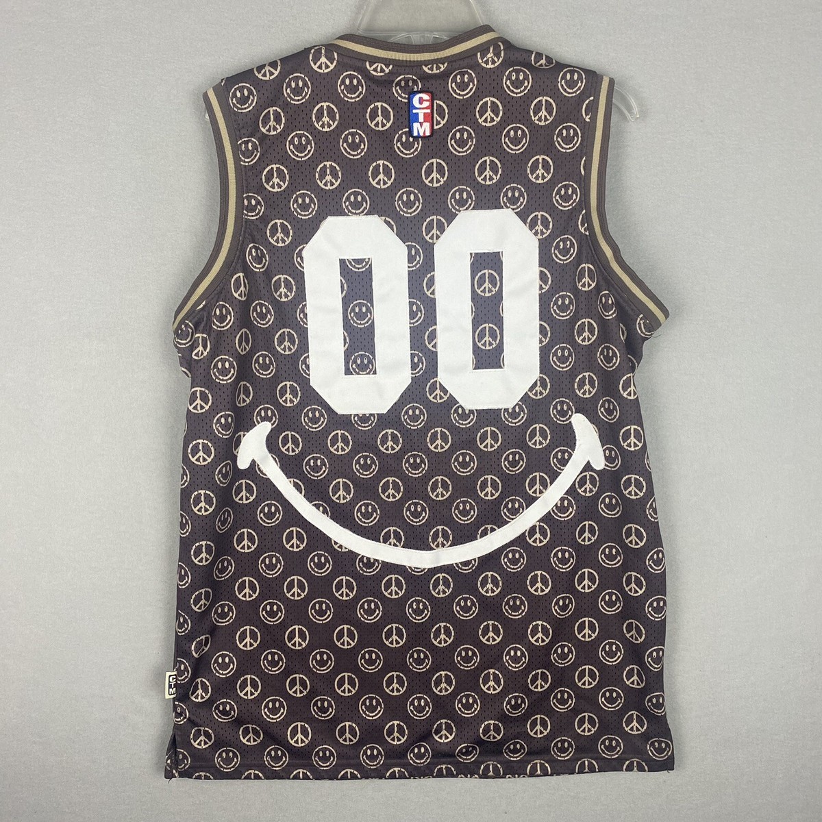 Chinatown Market SMILEY CABANA バスケットボール 260060 Chinatown Market Smiley Cabana Embroidered Basketball Jersey