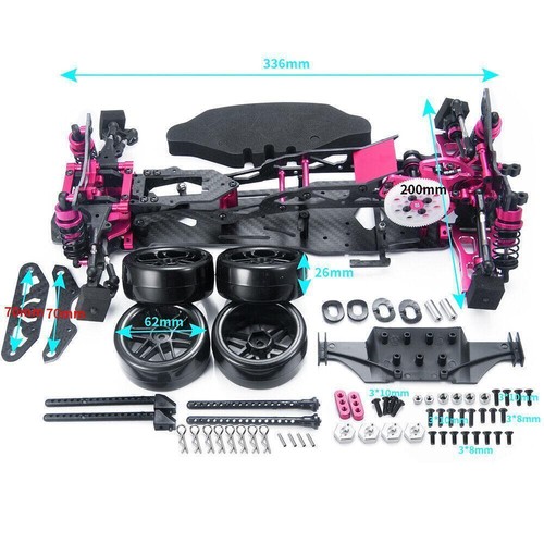 Alloy & CF 1/10 Chassis D5 MR V2 Frame Kit RC 2WD Drift Car Rear Drive - Picture 7 of 7