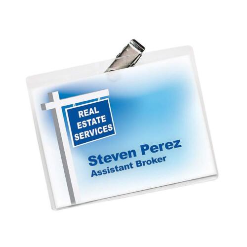 Office Depot® Brand Top-Load Name Badge Holders, Clip-Style, 3" x 4", Clear, Box - Picture 7 of 8