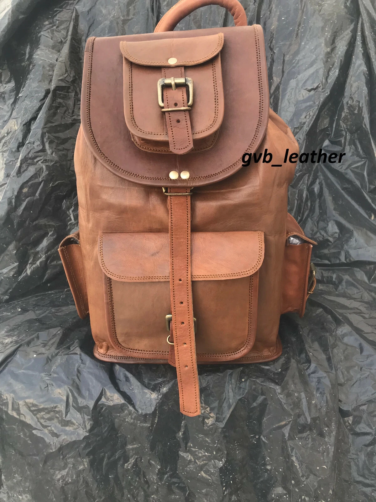 Large Leather Multifuntional Backpack Rucksack Travel Bag For Men's and Women's