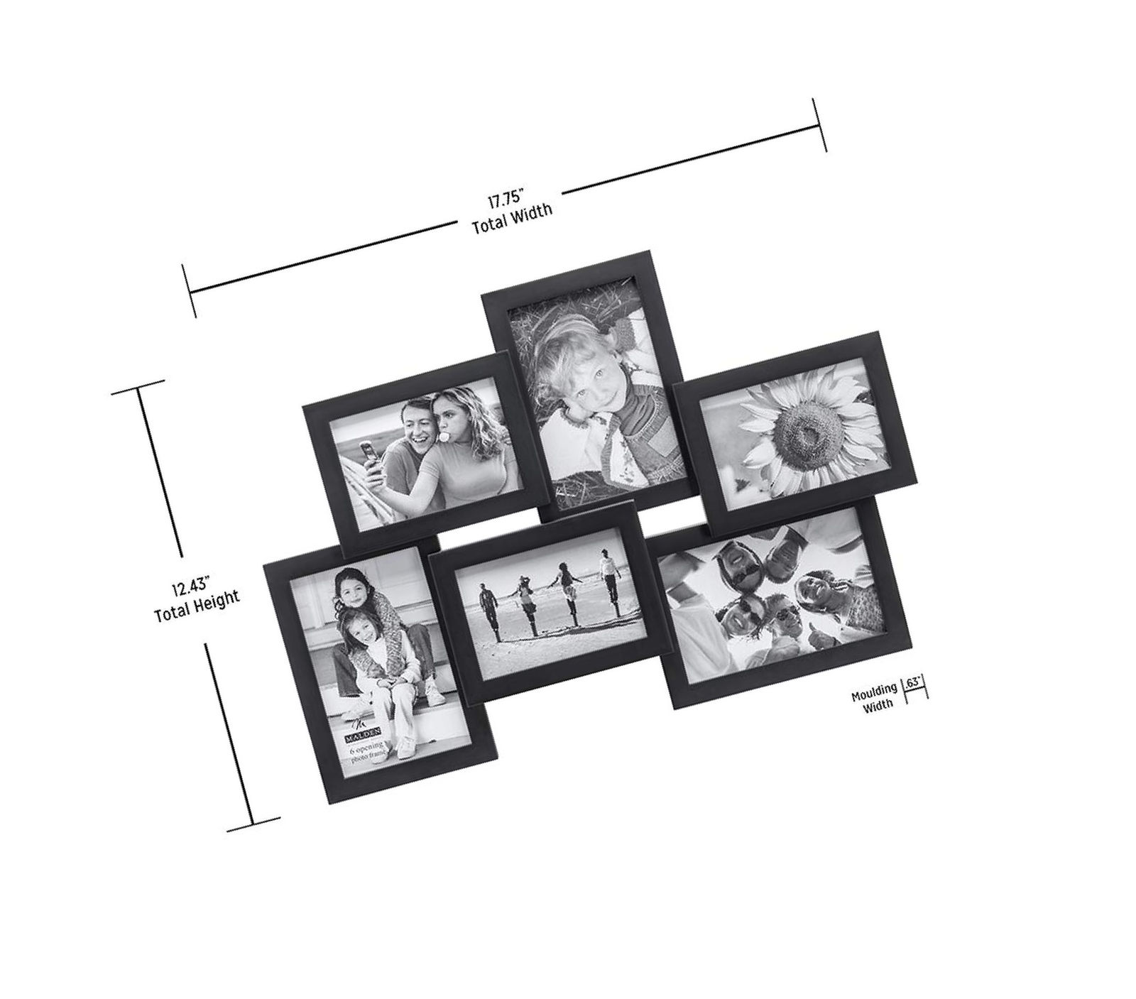 Malden International Designs Crossroads Puzzle Collage Picture Malden International Designs Crossroads Puzzle Collage Picture Frame 6 Option 3 35x5 4x6 Black 2119 60 096287985031