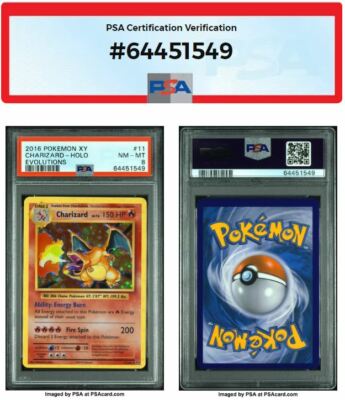 2016 Pokemon Xy Evolutions Charizard Holo Foil 11/108 [PSA 8
