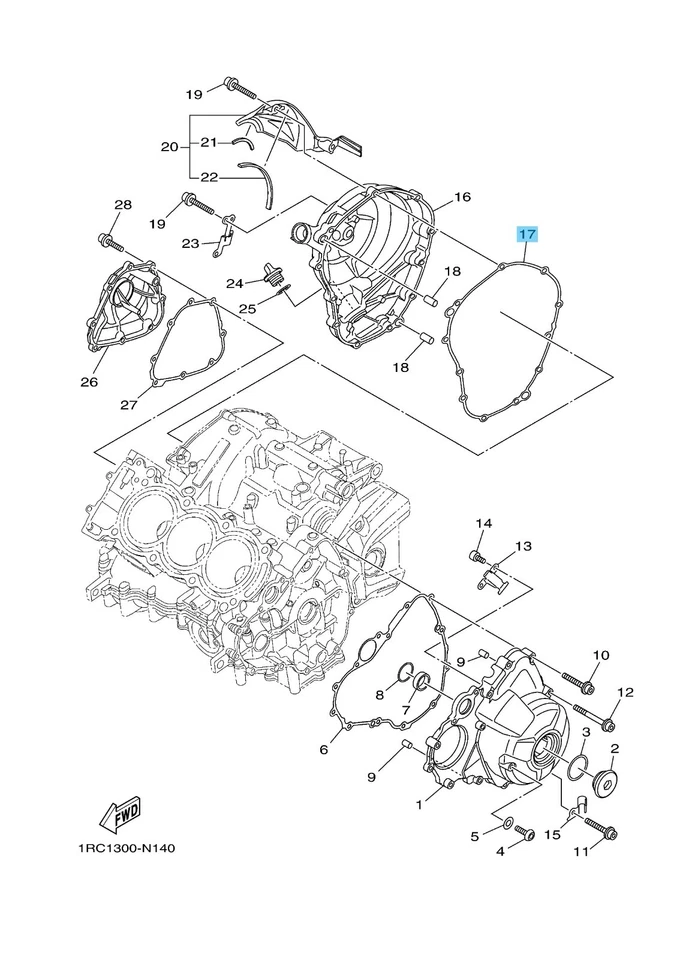 YAMAHA FZ09 2014-2015 Kit de placa de embrague original 1RC-W001G-00-00 OEM Foto 2 de 2