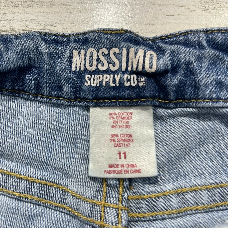 Mossimo Womens Denim Jeans Shorts Tattered Blue Size 11 - Image 3 of 4