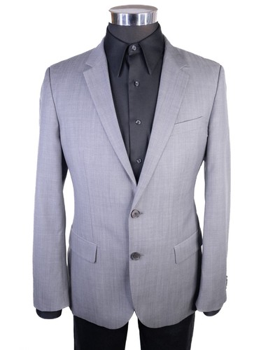 BOSS Hugo Boss Blazer Sport Coat Jacket Men’s 38R Solid Gray Wool 2-Button - Picture 2 of 14