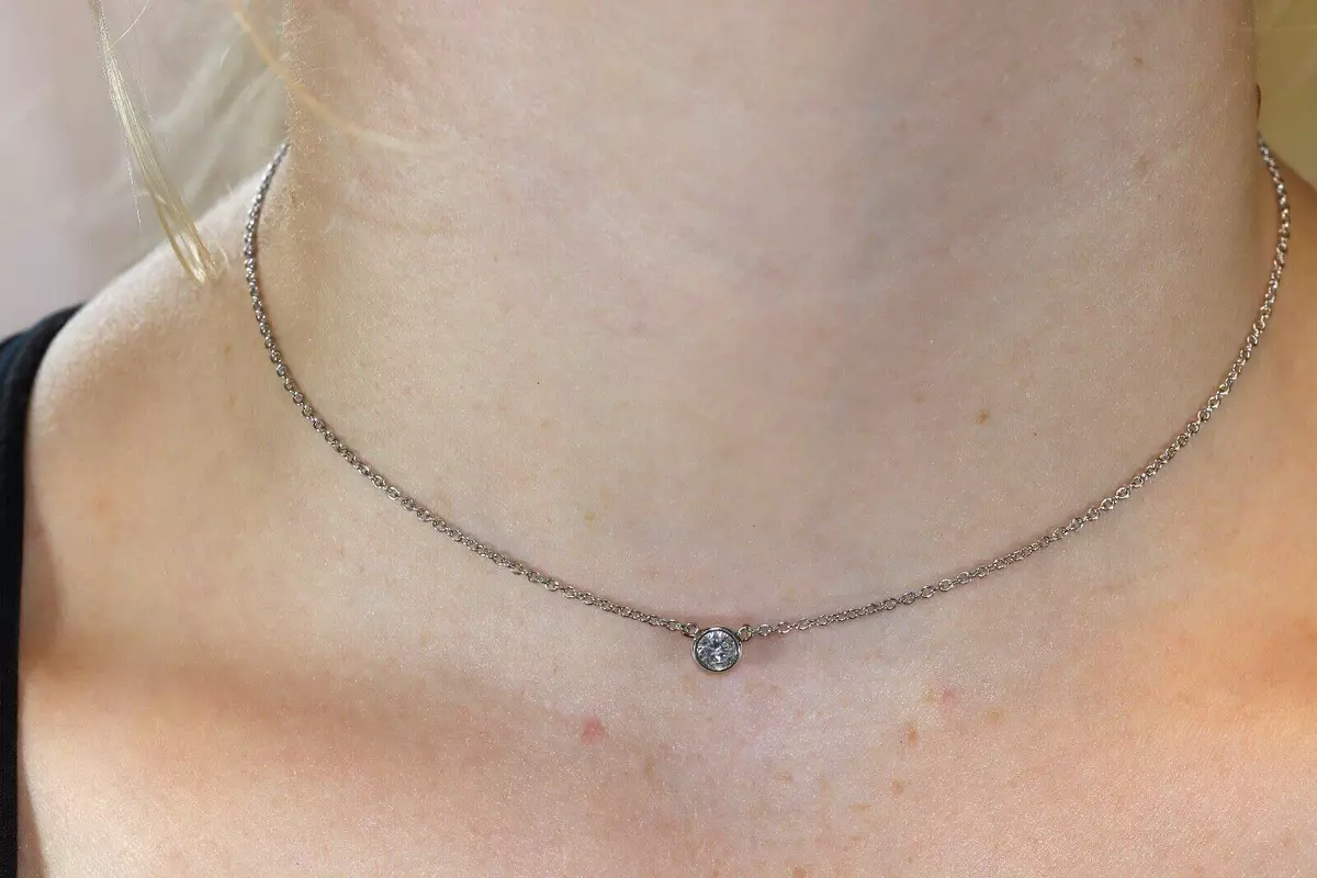 Diamond solitaire choker sale necklace