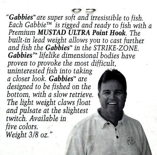 2 PACKS Dave Workman Jr Gabbies Rigged Crawfish 3/8oz Chartreuse Pepper Flake - Picture 9 of 11