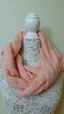 Light Pink Braided Knit Infinity Scarf