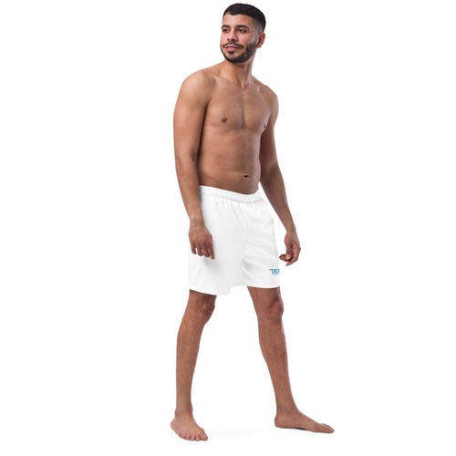 Aqua Explorer Swim Trunks - White, Quick-Drying, UPF 50+, Recycled Polyester - Picture 3 of 16