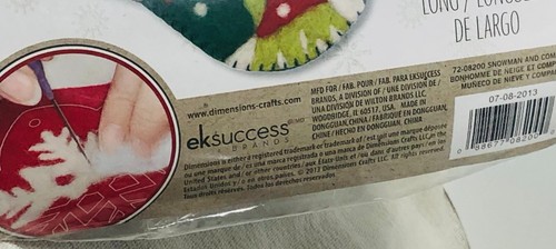 Dimensions 13" Snowman Christmas Stocking Needle Felting Kit - Picture 5 of 5