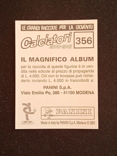 Figurina Calciatori Panini 2000/01 - Totti # 356 - Foto 2 di 2