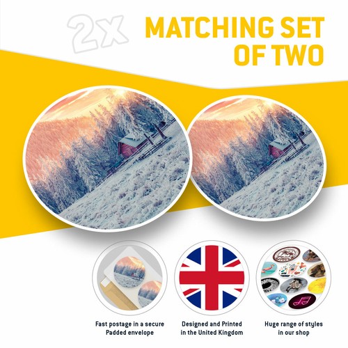 2 x Vinyl Stickers 20cm - Winter Sunset Landscape Mountain Cool Gift #16745 - Afbeelding 2 van 9