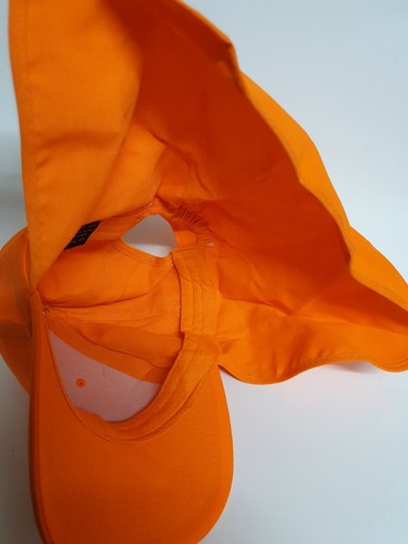HI VIS Hat Cap Sun Protection Workwear Fluro One Size Orange - Picture 6 of 10