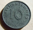 1942 Germany 10 Reichspfennig — photo from another recent sale