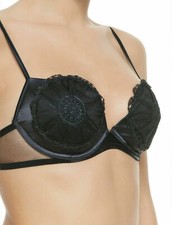LA PERLA 905959 Black JAVA DANCER Embellished Tulle Underwire Bra 34B New 258