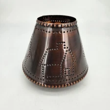Irvins Tinware Punched Tin Copper Colored Lamp Shade Cabin Design COUNTRY RUSTIC