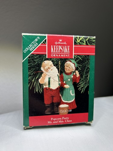 Vintage Hallmark Ornament ~ Popcorn Party Santa & Mrs ~ 1990 ~ 5. in Serie - Bild 10 von 15
