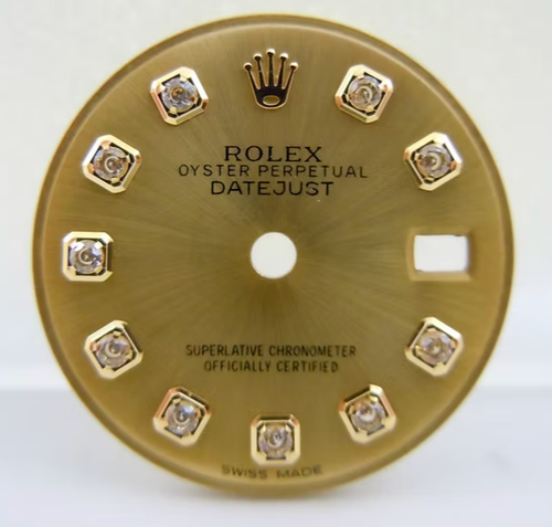 Rolex Date/Datejust 26mm Lady, Champang dial with stones - Custom