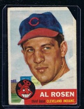 1953 Topps Baseball Card #135 Al Rosen, Cleveland Indians, Fair