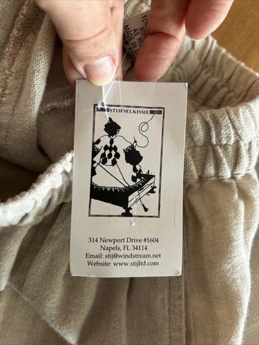 NWT Stijfselkissie Pants Petite Small Medium Maggie Linen Pockets Front Seam - Picture 10 of 17