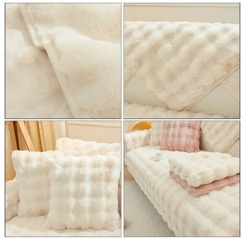 New Thicken Rabbit Plush Sofa Covers Universal Sofa Mat For Modern Home Decor - Picture 8 of 23