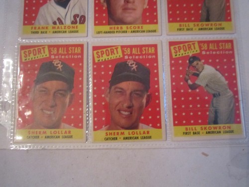 (9) 1958 TOPPS SPORT MAGAZINE BASEBALL CARDS - DUPLICATES - SEE LIST BELOW OFC-1 - Picture 4 of 8