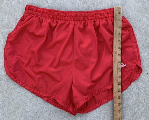 Vintage Jordache Nylon Running Shorts Short Shorts 70s 80s 1980s Red Mens XL - Picture 20 of 24