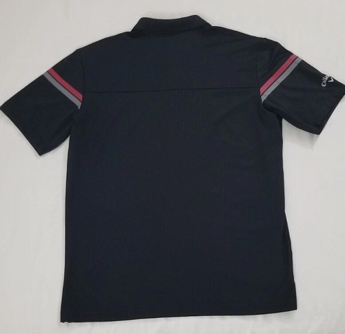 Callaway Mens Golf Polo Shirt Medium Black Red Gray Short Sleeve Opti-Dri - Picture 3 of 8