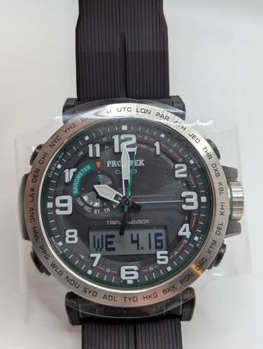 Orologio da polso uomo Casio Pro Trek PRG-601-1 nero argento analogico e digitale - Foto 2 di 12