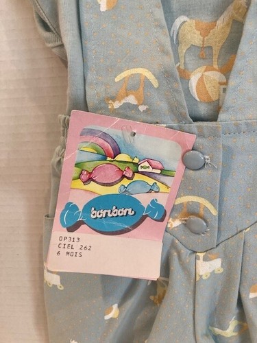 Camisa/mono vintage Les Enphants Bon Bon Babies conjunto de dos piezas - Imagen 9 de 9