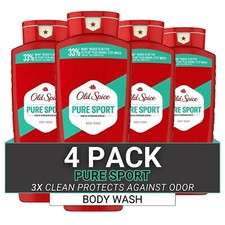 Old Spice High Endurance Pure Sport Men's Body Wash 24 Fl Oz Pack of 4