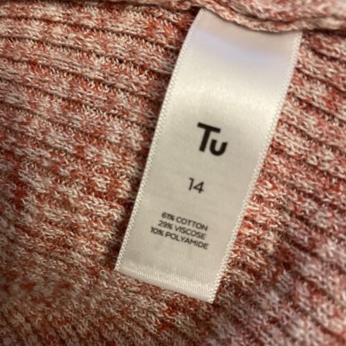Tu Cardigan Size 14 Red Tie Front - Picture 6 of 6