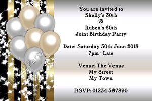 joint birthday party invitations 16th 18th 21st 30th 40th 50th 60th