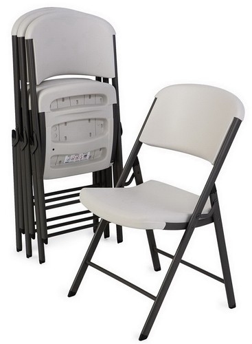 4 Pack Lifetime Commercial Contoured Folding Chairs Set Steel Frame Plastic Seat - Bild 2 von 11
