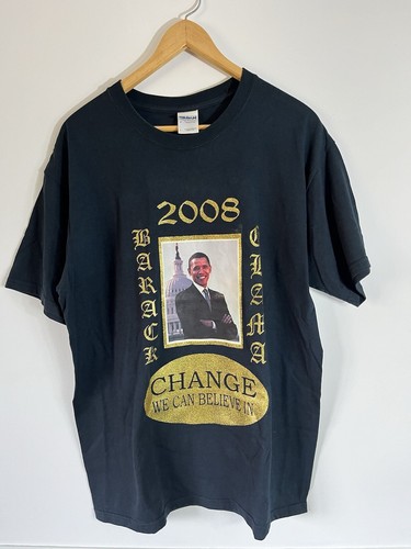 2008 Barack Obama for President individuelles T-Shirt schwarz gold Large - Bild 7 von 7
