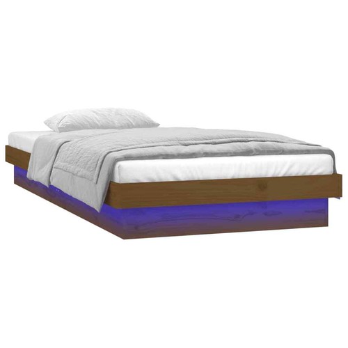 Massivholzbett mit LEDs Bett Bettgestell Holzbett mehrere Auswahl vidaXL - Bild 15 von 181