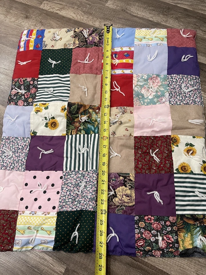 Colcha manta bordada cuna cama bebé niño hecho a mano vintage baby shower Foto 4 de 4